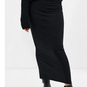 Marcella NYC Frida Elegant Long Black Midi Skirt